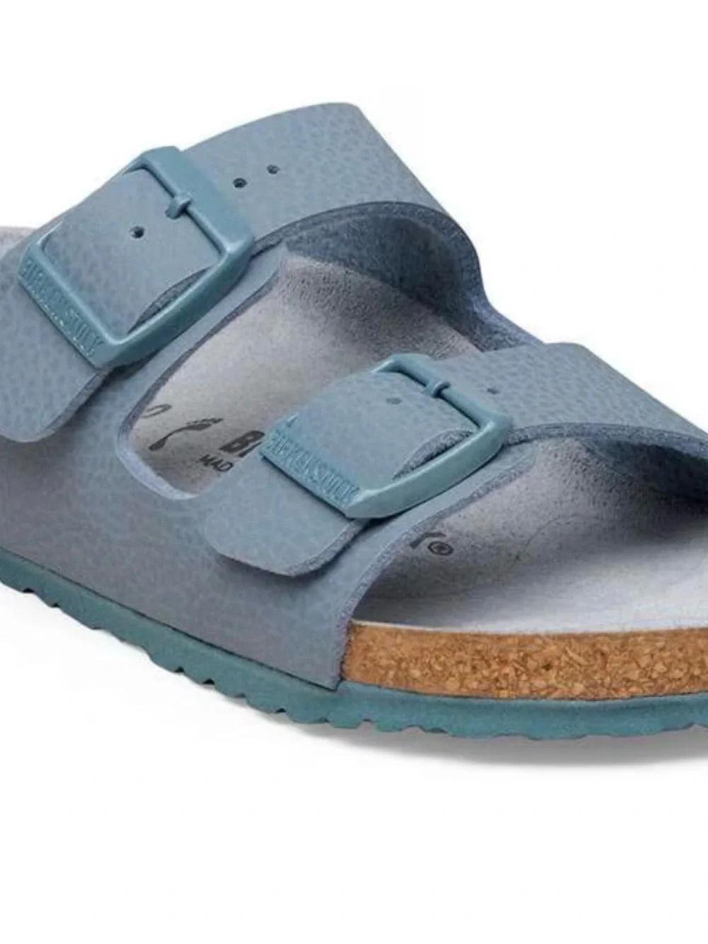 Birkenstock Kids Two-Strap Light Blue Cork Footbed Sandals Sz 34(big kids 3/3.5)